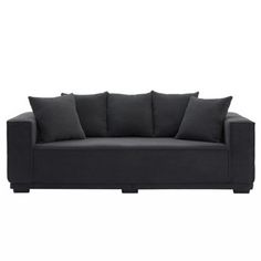 Modular Sofa Set:focusing more on clean lines and premium corduroy fabric to bring a timeless and chic to your home, sure make your living room the center of attention. Fabric: Black Corduroy | Latitude Run® Muratcan 88.97" Mid Century Modern Upholstered Sofa w / 5 Matching Toss Pillows 35.43 H x 88.97 W x 38.18 D in Corduroy | 17.71" H X 70.07" W X 22.83" D | Wayfair Pottery Barn Graphite Sofa, Corduroy Upholstery, Luxe Living Room, Comfortable Couch, Blue Sofa, Streamline Design, Stylish Sofa, Corduroy Fabric, Fabric Black