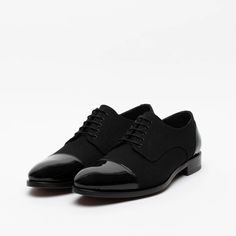 The Jack Shoe - Tux Shoes | TAFT Black Luxury Oxfords With Rubber Heel Cap, Luxury Black Oxfords With Rubber Heel Cap, Black Cap Toe Dress Shoes With Textured Sole, Elegant Black Sneakers With Removable Insole, Business Leather Lace-up Shoes With Rubber Heel Cap, Sleek Patent Leather Oxfords With Rubber Sole, Slip-on Cap Toe Oxfords With Rubber Sole, Black Almond Toe Oxfords With Rubber Heel Cap, Modern Black Oxfords For Galas