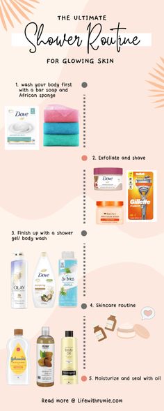 Girl Shower Routine, Shower Routine Products, Routine For Glowing Skin, Female Hygiene, Bath Routine, To Smell Good, Gentle Skin Cleanser