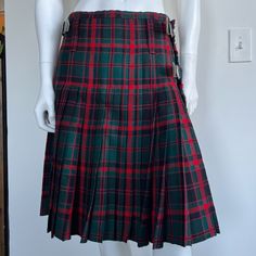 Vintage Mens Tartan Plaid Skirt Mcewens Of Perth Mens Vintage Plaid Wrap Skirt No Size Attached Fits Waist From 32'' To 33'' Waist 16'' Length 24'' Please Note That All Measurements Are Approximate And Were Taken While The Garment Was Laid Flat And Un-Stretch Pdg-1 Red Scottish Style Fitted Bottoms, Red Tartan Fitted Bottoms, Plaid Wrap Skirt, Tartan Skirt, Mens Vintage, Vintage Pants, Vintage Plaid, Plaid Skirt, Plaid Skirts