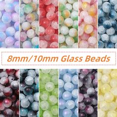 8mm / 10mm glass beads in different colors