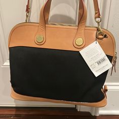 New Dooney And Burke Purse Classic Satchel With Leather Trim For Errands, Dooney And Burke, Embroidered Shoulder Bag, Dooney And Bourke Disney, Dooney & Bourke Bag, Dooney & Bourke Bags, Canvas Shoulder Bag, Dooney & Bourke, Satchel Handbags