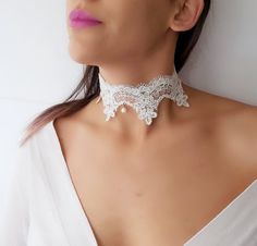 Lace pearl choker necklace - Radiate your beauty in this beautifully detailed Lace pearl choker necklace. Dress it up or dress it down its boho chic for any occasion. ------------------------------------♥ ♥♥ D E S C R I P T I O N ♥ ♥♥ --------------------------------------------------- ♥Choker Length : 13 inch ♥Width : 1 inch ♥Freshwater pearl ♥Crystal stones ♥Silver plated lobster clasp ♥ Includes a 2 inch ( 5 cm) extension chain for any adjustments ♥ The grunge boho choker is handmade ♥ Please Delicate Bridal Necklace For Parties, Adjustable Pearl Choker Bridal Necklace, Adjustable Pearl Bridal Choker, Adjustable Pearl Bridal Choker Necklace, Adjustable Pearl White Bridal Necklace For Party, Pearl White Adjustable Choker For Party, Pearl White Choker For Wedding, Pearl White Pearl Necklace Choker For Wedding, Feminine White Pearl Necklace For Parties