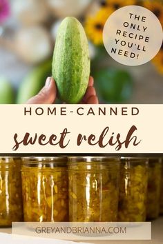 home canned sweet pickle relish Canned Sweet Pickles, Sweet Relish Recipe Canning, How To Make Relish, Sweet Relish Recipe, Canning Sweet Pickles, Sweet Pickles Homemade, Cucumber Relish Recipes, Canning Pickles Recipe, Pickle Relish Recipe