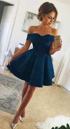 Simple Homecoming Dresses, Prom Dress Black, Short Satin, Satin Homecoming Dress, Blue Homecoming Dresses, Short Prom Dress, Short Cocktail Dress, Short Prom, Homecoming Dresses Short