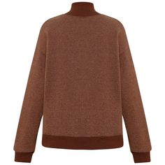 Women's Sweatshirt Turtleneck Fleece Front Pocket Sweatshirt Brown Sweatshirt With Ribbed Cuffs For Loungewear, Long Sleeve Fleece Sweater With Fleece Lining, Brown Fleece Sweatshirt With Relaxed Fit, Brown Relaxed Fit Fleece Sweatshirt, Sporty Turtleneck Sweatshirt With Ribbed Collar, Long Sleeve Fleece Sweatshirt With Fleece Lining, Brown Long Sleeve Sweats For Fall, Cozy Crew Neck Fleece Jacket For Fall, Oversized Brown Top With Ribbed Collar