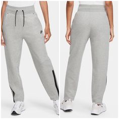 The Nike Sportswear Tech Fleece Pants Will Make You Rethink How Fleece Moves And Feels. An Extra-Tall, Elastic Drawstring Waist Adds A Snug Fit That Sits Above Your Hips While An Articulated Leg Design Helps You Move Without Restriction. Side Zipper. Color: Dark Grey Heather/Black Style: Cw4294-063 Nike Fleece Workout Bottoms, Nike Full-length Athleisure Sweatpants, Nike Full Length Athleisure Sweatpants, Athleisure Fleece Sports Pants, Fleece Sportswear Bottoms For Workout, Nike Full-length Sweatpants Sportswear, Nike Full Length Sweatpants Sportswear, Fleece Athleisure Pants For Gym, Fleece Athleisure Pants For Workout