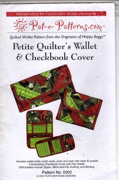 quilted wallets and checkbook covers pattern booklet