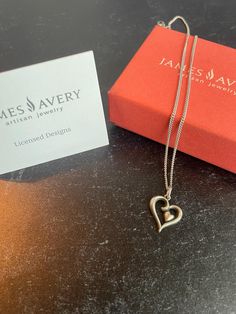 James Avery Joy of My Heart Charm Necklace Sterling Silver with Box Comes with Avery Box.  16" Avery chain Before purchasing, please make sure your shipping address is correct in your Etsy account. I will not change the shipping address after purchase due to so much buyer fraud going around. If you purchase and need an address change, we will have to cancel the transaction and start over.  Return Policy- Buyer must contact me within 5 days of delivery to notify me of return and ship with trackin James Avery Necklace, Address Change, Heart Charm Necklace, James Avery, Necklace Sterling Silver, Etsy Account, Artisan Jewelry, Heart Charm, My Heart