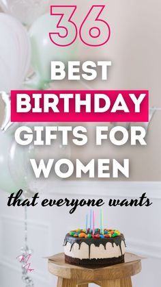 birthday cake and balloons. 36 best birthday gifts for women that everyone wants on mindfulnessinspo.com Short Funny Birthday Wishes, 30th Birthday Gifts For Best Friend, Best Birthday Gifts For Women, Birthday Wishes For Best Friend, Cute Birthday Gifts, 29th Birthday Gifts, Funny Birthday Wishes, Gifts For Teenage Girls, Small Birthday Gifts