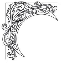 a drawing of the letter c with swirls and scrolls on it's sides