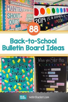 back to school bulletin board ideas with text overlay