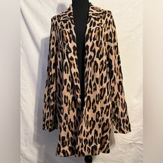 Leopard Print, Sweater Type Material Nwt, One Small Pulley - Pictured Oversized Leopard Print Long Sleeve Outerwear, Leopard Print Long Sleeve Cardigan For Fall, Long Sleeve Leopard Print Cardigan For Fall, Casual Leopard Print Outerwear For Layering, Leopard Print Layering Outerwear For Fall, Chic Leopard Print Long Sleeve Cardigan, Chic Long Sleeve Leopard Print Cardigan, Parker Jacket, Leopard Print Sweater