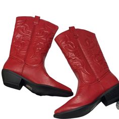 Size 8 Women Red Cowboy Boots From Soda. Super Trendy Y2k And Perfect For A Fesitival. Brand New In Perfect Condition. #Cowboyboots #Iamgia #Redcowboyboots #Redboots #Stevemadden #Tigermist #Ssense #Revolve #Bellahadid #Soda #Jeffreycampbell Red Ankle Boots For Winter, Casual Mid-calf Boots With Round Toe For Rodeo, Red Round Toe Mid-calf Boots For Fall, Red Boots For Rodeo In Winter, Red Mid-calf Boots With Round Toe For Winter, Red Ankle Moto Boots For Fall, Red Moto Boots With Round Toe For Fall, Casual Red Moto Boots For Fall, Red Western Boots With Round Toe