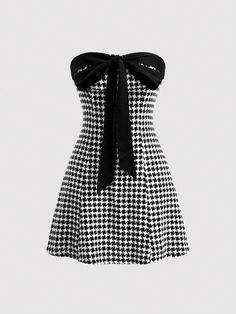 Black Dresses Aesthetic, Short Dress Outfit, Houndstooth Dress, Dress For Short Women, Fancy Outfits, Stage Outfits, Lookbook Outfits, Classy Outfits, Pretty Dresses