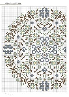 a cross stitch pattern with flowers and leaves in the center, on a white background