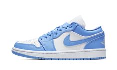 Air Jordan 1 Low WMNS "UNC" - AO9944 441 - 2020 Unc Shoes, Air Jordan 1 Low Unc, Nike Azul, Jordan 1 Low Unc, Buty Jordan, Carolina Do Norte, Nike Air Jordan 1 Low, North Carolina Tar Heels, Casual Styles