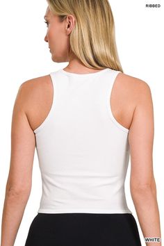 The Magnolia White Tank Top are the perfect basic summer top, truly it's perfect for anytime of the year. This material is SO good! Very lightweight and breathable. It is made from 95% rayon and 5% spandex. It features a ribbed material and also has a built-in bra! There are so many different style opportunities that come with this. Use it as a layering piece or a simple basic with a cute pair of shorts, jeans, etc. Sizes: Small: 4-10 Medium: 10-12 Large: 12-14 Summer Cotton Tops With Seamless Construction, Seamless Cotton Tops For Summer, Basic Seamless Summer Tops, Cotton Racerback Top, Sporty Ribbed Tank Top For Summer, Seamless Cotton Racerback Top, Basic White Tops With Seamless Construction, Basic Ribbed Racerback Top, Basic Seamless Racerback Top