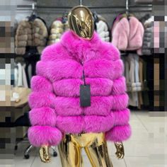 ad eBay - Find many great new & used options and get the best deals for Mens Winter Pink New Real Fox Fur Bomber Jacket Stand-up Collar Genuine Fur Coat at the best online prices at eBay! Free shipping for many products! Pink Winter Parka, Pink Long Sleeve Parka For Winter, Pink Long Sleeve Winter Parka, Pink Winter Outerwear With Pockets, Pink Long Coat For Cold Weather, Pink Winter Pea Coat, Pink Long Sleeve Pea Coat For Winter, Pink Long Coat For Winter, Pink Fitted Outerwear With Stand Collar