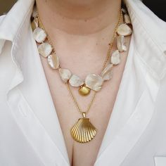 Ivory nacar Baroque necklace, Ivory pearl Chunky Necklace, 18k Gold Plated Cuban Chain, ivory summer necklace, ivory pearl choker, ivory baroque necklace, ivory mother pearl necklace, summer necklace, summer jewelry trends, gift for women, bold ivory necklace, gift for bestfriend, gift for wife, aesthetic pearl necklace, Stainless Steel Pearl Beaded necklace, ellie vail jewelry, waterproof necklace for women, shell Necklace Elegant Shell-shaped Pearl Drop Necklace, Elegant Shell-shaped Necklace With Lobster Clasp, Pearl White Shell Necklace With Pearl Pendant, Shell-shaped Pearl Chain Necklace, Elegant Shell Necklace With Lobster Clasp, Shell Necklace With Pearl Chain, Elegant Pearl Charm Shell Necklace, Elegant Shell-shaped Necklace With Pearl Charm, Elegant Shell Pearl Chain Necklace