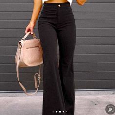 Brand New Never Worn Celana Fashion, Kehlani, Retro Mode, High Waist Fashion, High Waisted Flares, Black High Waist, Bell Bottom Pants, Flare Trousers, Type Of Pants