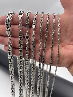 Silver Chain For Men With Pendant, Traditional Silver Box Chain Jewelry, Sterling Silver Byzantine Jewelry With Silver Chain, Silver Wheat Chain Bracelet Gift, Sterling Silver Wheat Chain Bracelet For Gift, Byzantine Style Silver Chain Jewelry Gift, Byzantine Style Silver Chain Jewelry For Gifts, Byzantine Style Box Chain Jewelry As Gift, Silver Jewellery For Men