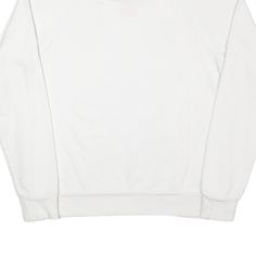 Item is in good used condition. >Size: M >Armpit To Armpit: 18" >Armpit To Cuff: 22" >Collar To Hem: 22" White Cotton Crew Neck Sweater, White Raglan Sleeve Sporty Sweatshirt, White Basic Crew Neck Sweater, White Cotton Hoodie With Crew Neck, White Crew Hoodie For Loungewear, White Crew Neck Hoodie For Loungewear, White Cotton Crew Neck Hoodie, White Crew Neck Sweatshirt For Loungewear, White Cotton Crew Neck Sweatshirt