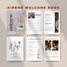 an open brochure with the words welcome to us on it and images of wine bottles