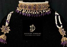 Ready to ship choker with earrings Made using high quality Cz stones with natural amethyst ovals 22ct gold plated Delivered in 3-5 days within USA Elegant Purple Kundan Necklace For Festive Occasions, Elegant Purple Jewelry Set For Festive Occasion, Elegant Purple Kundan Necklace As Gift, Elegant Purple Kundan Necklace For Wedding, Luxury Gold Jewelry Sets With Stone Work, Elegant Purple Wedding Choker, Elegant Purple Jewelry For Festive Occasions, Traditional Purple Jewelry For Formal Occasions, Gold Amethyst Jewelry With Stones