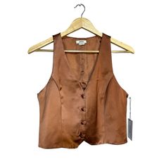 Nwt Jason Wu 4 Button Lightweight Satin Vest Copper Size M Classic Button-up Vest With Snap Buttons, Classic Snap Button Vest, Formal Button-up Vest, Newsies, Oc Ideas, Jason Wu, Jackets For Women, Jackets & Coats, Copper