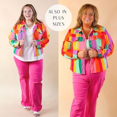 Play It Cool Button Up Corduroy Color Block Jacket in Multi - Giddy Up Glamour Boutique Giddy Up Glamour, Cool Buttons, Color Block Jacket, New Set, Color Block, Care Instructions, Button Up, Hand Wash, Long Sleeves