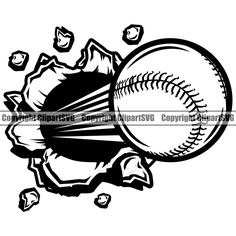 a black and white image of a baseball