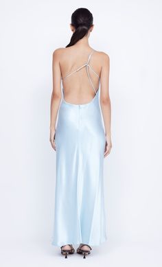 Cut on the bias from a lustrous fabric, the BEC + BRIDGE Margaux Asym Maxi Dress is an effortless event-wear style that skims and flatters the silhouette. The dress features an asymmetrical neckline and statement open back with adjustable strap detailing.