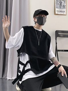 Material: CottonApplicable Season: Four SeasonsCollar: O-NeckHooded: NoFabric Type: BroadclothTops Type: Tank TopsGender: MENItem Type: Tops [23y 8m 9d] Techwear Vest, Men Coat, Retro Coat, Cargo Vest, Vest Men, Streetwear Hip Hop, Summer Streetwear, Men Plus Size, Shirts Black