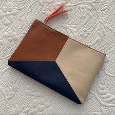 Ipsy - Geometric Color Block Makeup Pouch - Small Zip Pouch, Perfect For A Coin Pouch Or Makeup - Faux Leather Material - Never Used Or Worn, Tags Removed - Fabric Protected Inside Color Block Makeup, Geometric Makeup, Ipsy Bags, Ipsy Bag, Makeup Pouch, Coin Pouch, Zip Pouch, Leather Material, Blue Brown