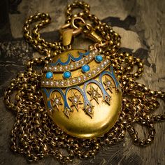 Enamel Locket, Antique Locket, Victorian Jewelry, Ancient Romans, Antique Victorian, Pocket Watch, Locket, Etsy Listing, 18k Gold