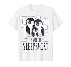 PRICES MAY VARY. The cute sleeping penguin "Favorite Sleepshirt" design is perfect for the sleepyhead who likes to dream and nap. Ideal for penguin lovers. Also ideal as pajamas or pyjamas for kids. Funny Penguin Clothing for women and men. Looking for a outfit for a sleepyhead? Then this cute sleeping penguin "Official Napping Shirt" is just the thing. For all who love to take a nap and like to snooze. Great for all who loves penguins and animals. Lightweight, Classic fit, Double-needle sleeve White Graphic Print Sleep T-shirt, White Crew Neck T-shirt For Sleepover, Penguin Pajamas, Funny Penguin, Penguins Funny, A Outfit, Penguin T Shirt, Kids Funny, Take A Nap