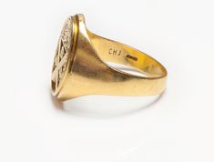 Vintage Irish Crest 18K Gold Men's Ring. Size 12. Ring can be resized. Nowadays, rings come in a variety of interesting designs and high-quality materials, some of which are adorned with precious and semiprecious stones. And when it comes to the vintage and antique ones, you definitely have many exquisite models to explore. Please view our collection of rings. Antique Vintage Rings Formal Yellow Gold Engraved Ring With Coat Of Arms, Traditional Engraved Yellow Gold Signet Ring, Traditional Yellow Gold Signet Ring For Ceremonial Use, Traditional Engraved Signet Ring For Formal Occasions, Traditional Yellow Gold Signet Ring For Ceremonial Occasion, Traditional Yellow Gold Ceremonial Signet Ring, Traditional Gold Engraved Signet Ring, Luxury Yellow Gold Signet Ring With Intricate Design, Traditional Yellow Gold Signet Ring For Formal Occasions