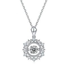 0.5 ct Moissanite Diamond Snowflake Necklace-Evani Naomi Jewelry Engagement Necklaces, Snowflake Necklace, Blood Diamond, Silver Gifts, Diamond Pendant Necklace, Moissanite Diamonds, Diamond Pendant