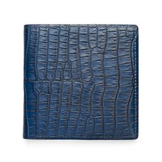 G LANCELOT Paris Blue Crocodile Leather Billfold Card Holder Wallet NEW with Pouch G LANCELOT Classic Blue Wallets With Card Slots, Classic Blue Wallet With Card Slots, Classic Blue Wallets With Rfid Blocking, Formal Blue Wallets With Interior Card Slots, Classic Blue Business Wallets, Luxury Blue Wallet For Formal Occasions, Designer Blue Wallet For Formal Occasions, Designer Blue Wallets For Formal Occasion, Blue Rectangular Wallets For Formal Occasions