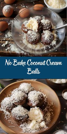 no bake coconut cream balls on a plate