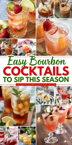 Here are some fun party cocktails that will bring a delightful twist to your easy drink recipes! Elevate your gatherings with our rich and fresh Easy Bourbon Cocktails! These classic drinks are simple to make and packed with flavor. Save these easy spring cocktails With Bourbon now! Easy Bourbon Cocktails, Cocktails With Bourbon, Easy Spring Cocktails, Classic Drinks, Bourbon Cocktail Recipe, Spicy Drinks, Fun Drinks Alcohol, Bourbon Cocktail