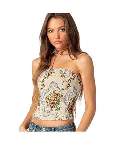 Edikted - Lace Up Corset, White Sleeveless Top, Floral Tapestry, Sleeveless Tops, Cute Fits, Cool Outfits, Fashion Inspo, Fashion Accessories, Lace Up