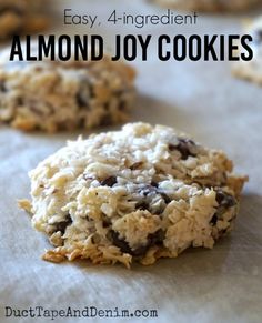 an easy 4 ingredient almond joy cookies recipe