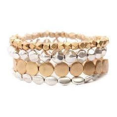 Jane Gold Silver Bracelet - Village Floral Designs and Gifts Gold Bracelet Set, Geometric Bracelet, Gold And Silver Bracelets, Spring Accessories, Beaded Stretch Bracelet, Bracelet Stack, Stretch Bracelet, Gold And Silver, Stretch Bracelets