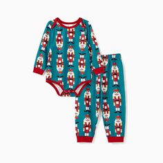 Enjoy the holidays in style with our Nutcracker-themed matching outfits for the whole family. Strengthen the bond and create special memories with your loved ones.
* Please add each size separately to your shopping cart.
* Each size includes 1 set of pajamas, or 1 romper, or 1 pet bandana. 
* For children's safety, pajamas should be snug-fitting or flame-resistant. These kids' and babies' pajamas are flame-resistant.
* Matching family pajamas with Nutcracker prints. 
* Flame-resistant kids and baby pajamas. 
* Features pockets and drawstrings for adults' pajamas. 
* Lapel pajamas with round neck and long sleeves. 
* Suitable for home, casual wear, and Christmas. 
* Regular fit with moderate length. 
* Imported product from verified suppliers. 
* Product design: Nutcracker-themed prints and Nutcracker Family Pajamas, Matching Christmas Pajamas Family Newborn, Nutcracker Pajamas, Nutcracker Pattern, Red Family Matching Long Sleeve Sleepwear, Red Family Matching Holiday Sleepwear, Family Matching Pjs, Matching Pajama Set, Comfy Blouse