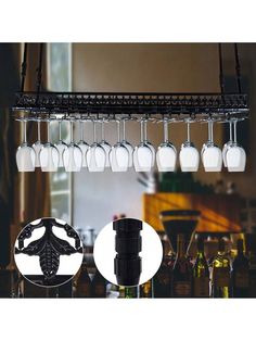 an image of wine glasses hanging from the ceiling