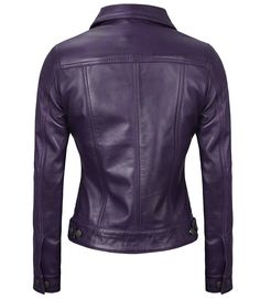 Purple Trucker Leather Jacket For Women
Step into the season with confidence in our Women’s Purple Leather Trucker Jacket, a perfect fusion of bold style and sophistication. The vibrant purple hue adds a unique twist to the classic trucker design, featuring a button-front closure and chest pockets for a blend of functionality and fashion. Whether you're embracing the festive spirit of fall or adding a pop of color to your winter wardrobe, this jacket ensures you stand out while staying stylish a Leather Trucker Jacket, Asymmetrical Leather Jacket, Maroon Leather Jacket, Purple Leather Jacket, Leather Jacket For Women, Black Leather Blazer, Tan Leather Jackets, Women Trucker, Black Leather Moto Jacket