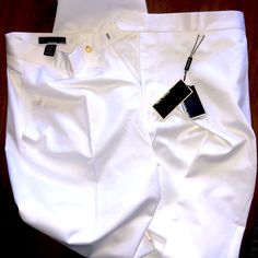 Michael Kors Men Dress Pants Size 38 Made In Italy Brand New With Tags Color White White Tailored Pants For Semi-formal Occasions, White Semi-formal Bottoms With Welt Pockets, Classic White Dress Pants For Semi-formal, White Tapered Leg Dress Pants With Welt Pockets, Classic White Pants With Belt Loops, White Tailored Semi-formal Pants, Semi-formal Tailored White Pants, White Semi-formal Straight Pants, Classic White Cotton Dress Pants