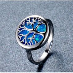 Brand New Blue Opal Tree Of Life Silver Ring. Item Specifications: Metal Type: Sterling Silver. Metal Stamp Or Hallmark: .925 Metal Purity: 92.5% Sterling. Gemstone Creation Method: Simulated New To Poshmark? Use Referral Code Kimberlyn222 To Receive $10. Adjustable Blue Stamped 925 Jewelry, Blue Nickel-free Rings For Anniversary, Elegant Blue Hypoallergenic Rings, Blue Nickel-free Stainless Steel Jewelry, Blue Hypoallergenic Promise Ring, Blue Hypoallergenic Rings For Anniversary, Blue Stainless Steel Nickel-free Jewelry, Hypoallergenic Blue Rings For Anniversary, Sterling Silver Hypoallergenic Blue Rings